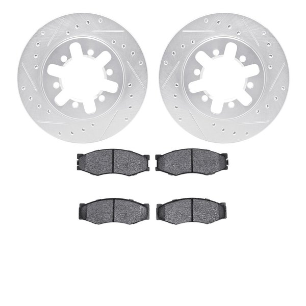 Dynamic Friction Co 7502-67272, Rotors-Drilled and Slotted-Silver with 5000 Advanced Brake Pads, Zinc Coated 7502-67272